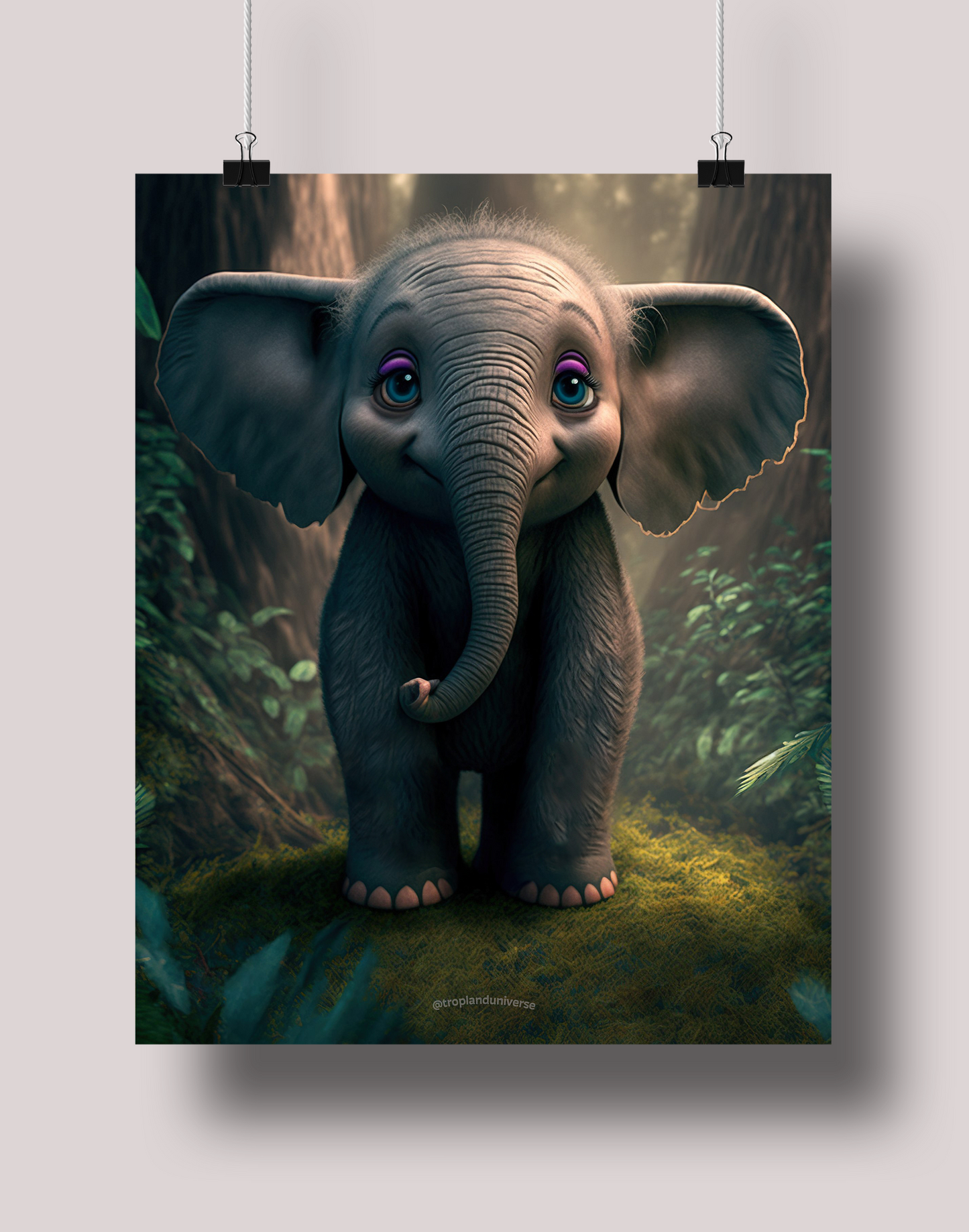 Elle the Elephant: Museum-Grade Poster - Tropland Universe