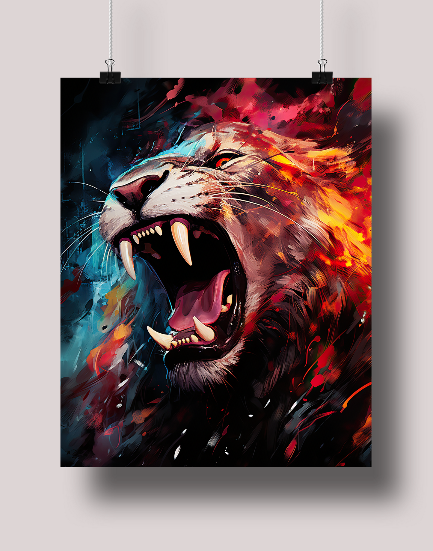 Roaring Lions: Museum-Grade Poster - Tropland Universe