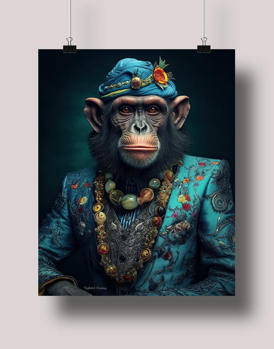 Monkey Fashionista: Museum-Grade Poster - Tropland Universe