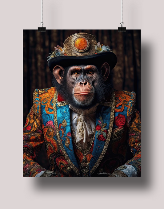 Monkey Fashionista: Museum-Grade Poster - Tropland Universe