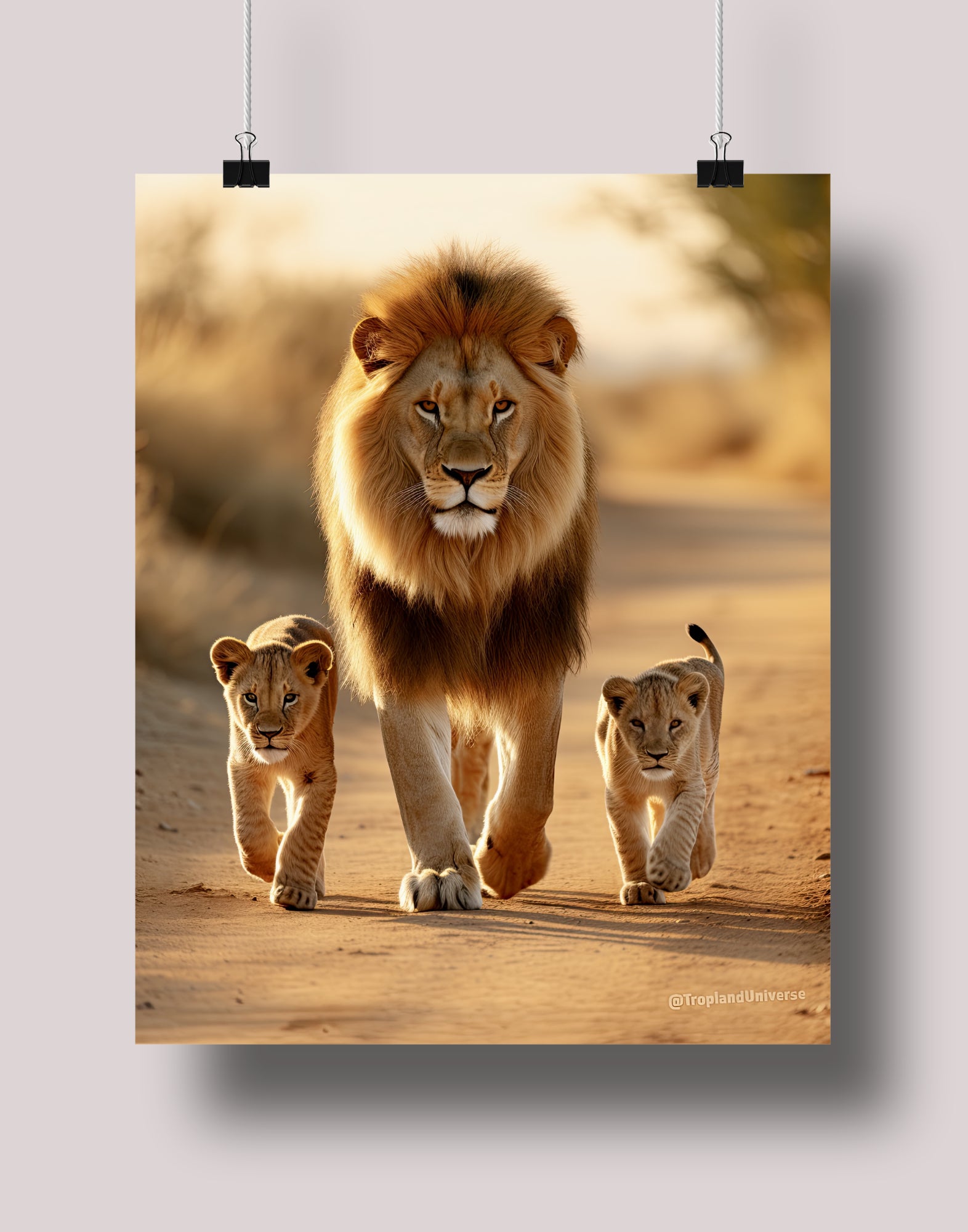 The Lion Family: Museum-Grade Poster - Tropland Universe