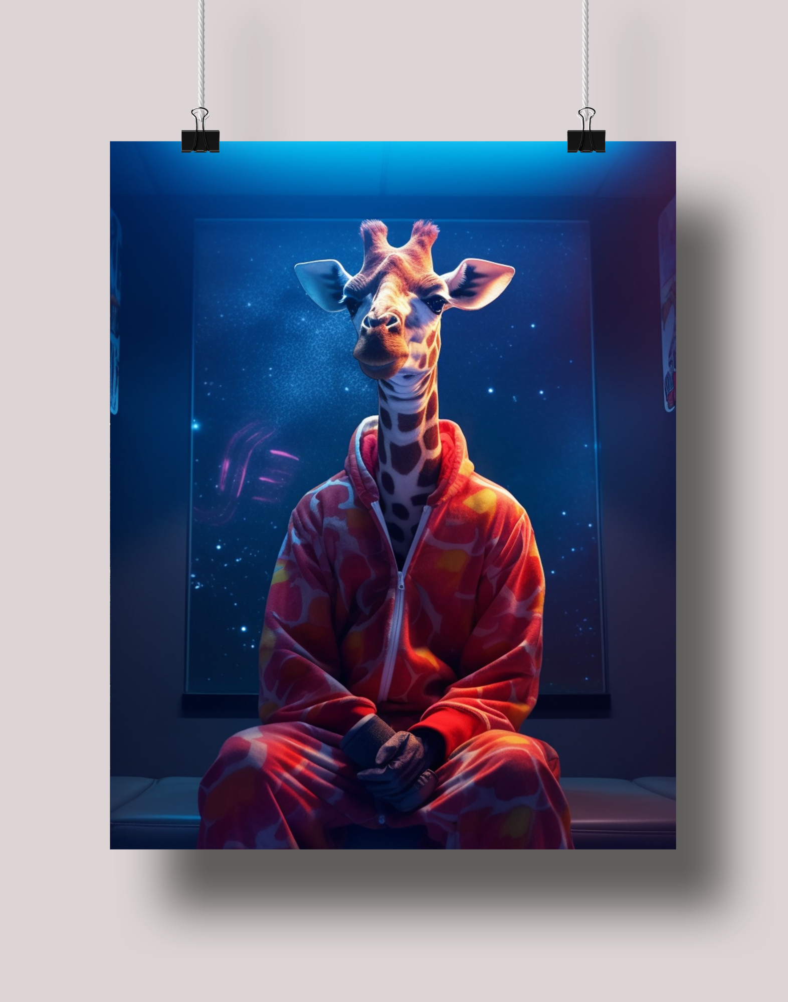 Space Giraffee: Museum-Grade Poster - Tropland Universe