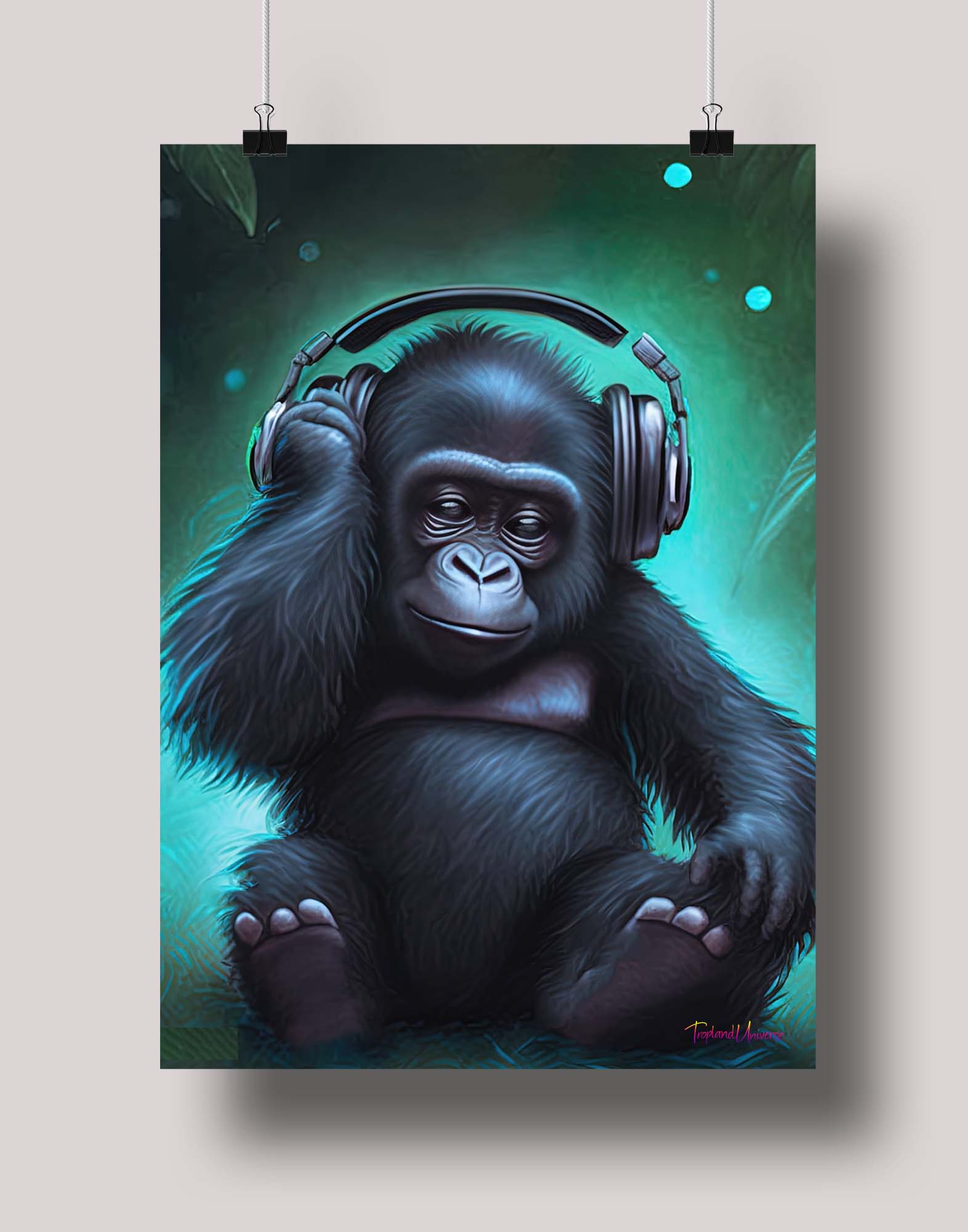 Groovy Gorilla: Museum-Grade Poster - Tropland Universe