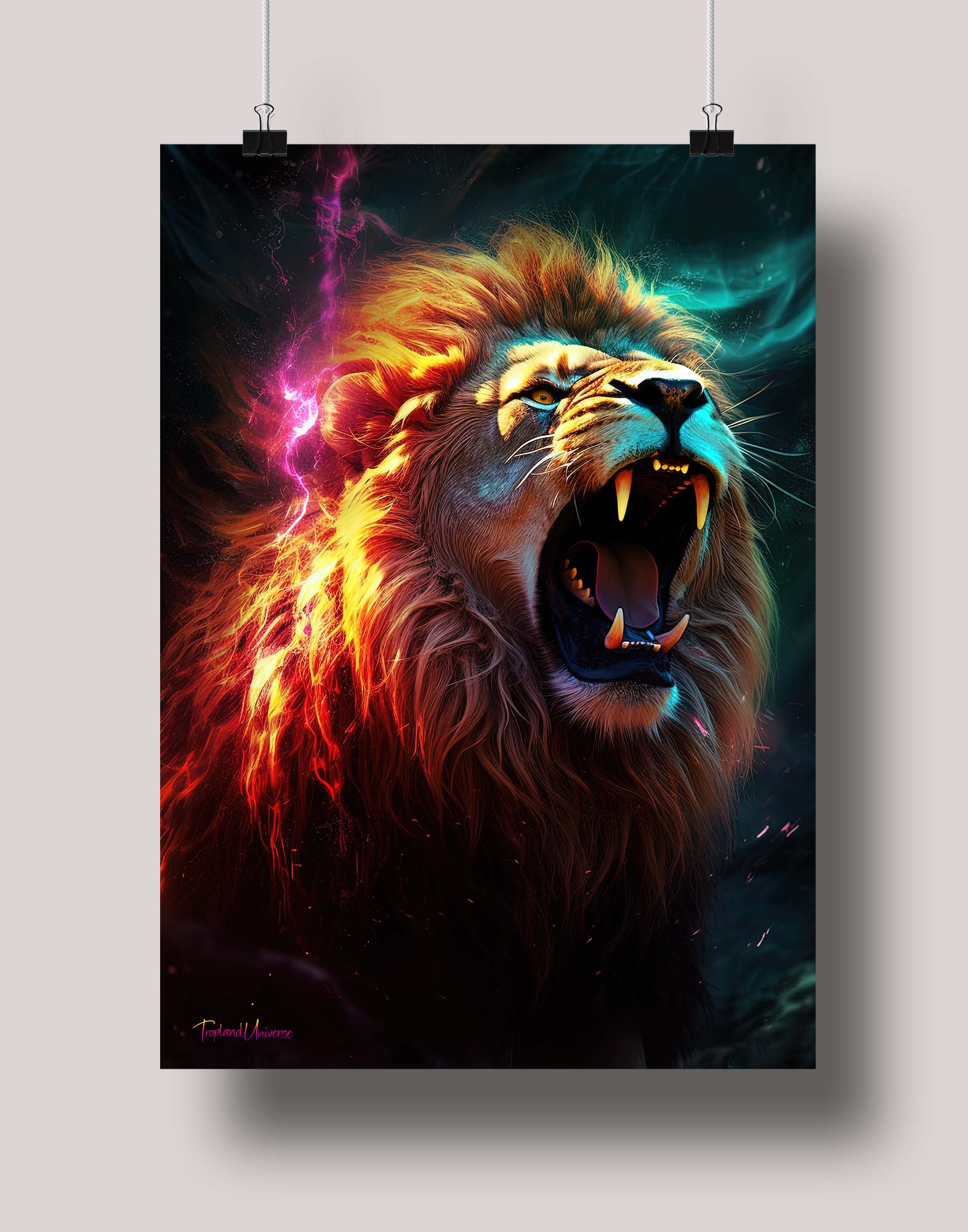 Unleash the Lion: Museum-Grade Poster - Tropland Universe